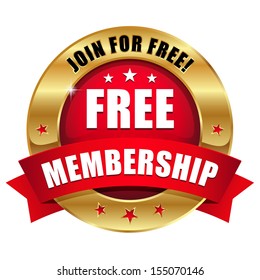 Red Gold Free Membership Badge