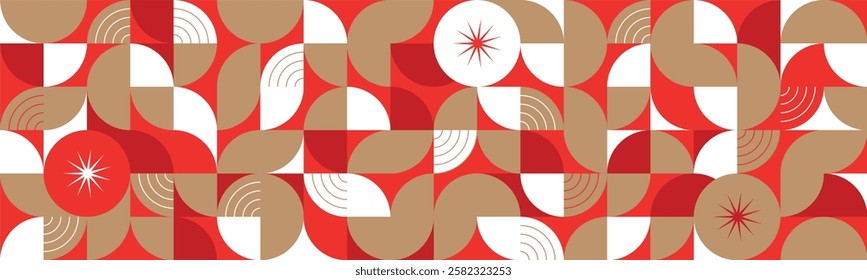 Red and gold geometric patterns background