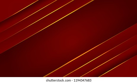 red gold gilded shadowy background 3d paper vector illustration