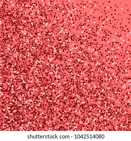 Red gold glitter. Abstract mess on pink background. Enchanting vector illustration.