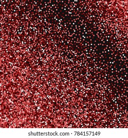 Red gold glitter. Abstract pattern on black background. Sightly vector illustration.