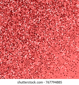 Red gold glitter. Abstract scatter on pink background. Symmetrical vector illustration.