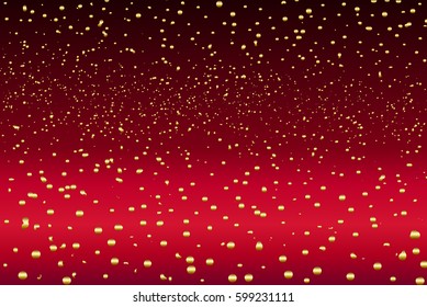 red and gold glitter bokeh abstract texture background, vector illustration