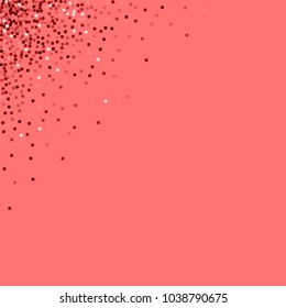 Red gold glitter. Left right corner on pink background. Shapely vector illustration.