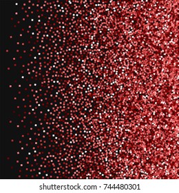 Red gold glitter. Right gradient on black background. Surprising vector illustration.