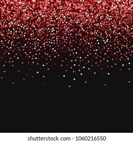 Red gold glitter. Scatter top gradient on black background. Great vector illustration.