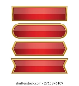Ilustración vectorial de Botones brillantes rojo y oro