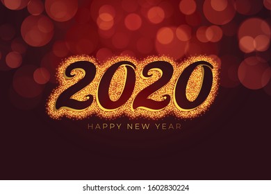 red and gold happy new year sparkle background