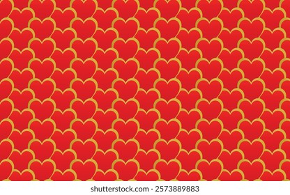 Red and Gold Heart Pattern