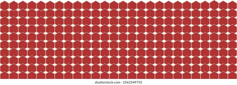 Red and Gold Hexagon Geometric Pattern