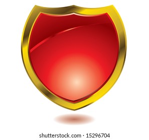 Red and gold icon logo with drop shadow