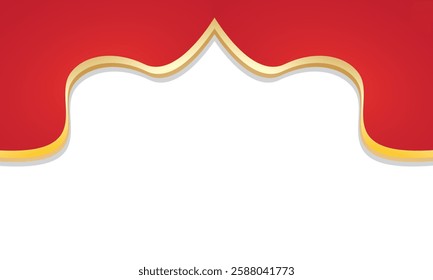 Red gold islamic border frame greeting background