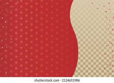 Red and gold Japanese pattern background material