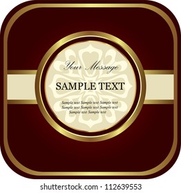 Red gold label. Vector