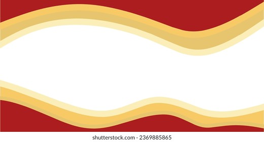Red and gold line paper abstract background curves with white space for text background vector design