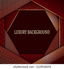 Red and gold luxury background. Vector illustration.