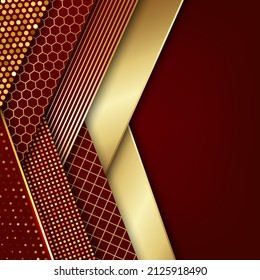 Red and gold luxury background. Vector illustration.