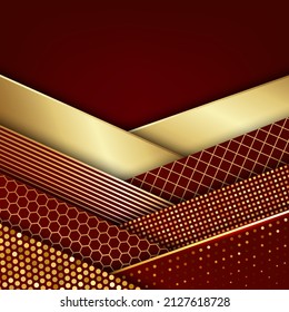 Red and gold luxury background. Vector illustration.