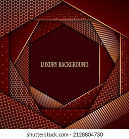 Red and gold luxury background. Vector illustration.