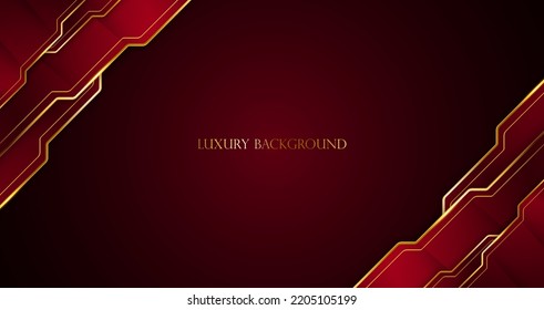 Red and gold luxury template background with ornament, can be used for premium wedding invitation, banner, golden flyer