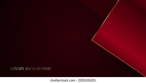 Red and gold luxury template background with ornament, can be used for premium wedding invitation, banner, golden flyer