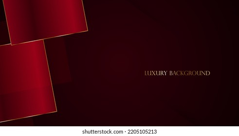 Red and gold luxury template background with ornament, can be used for premium wedding invitation, banner, golden flyer