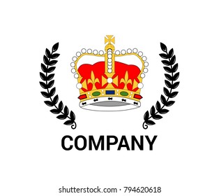 red gold luxury vintage royal decoration of kingdom monarch crown of knight queen king prince princess logo flag design idea concept illustration