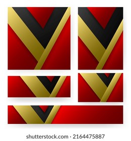 red gold metallic cover set templates for business. template for poster,brochure,backgrounds cover etc