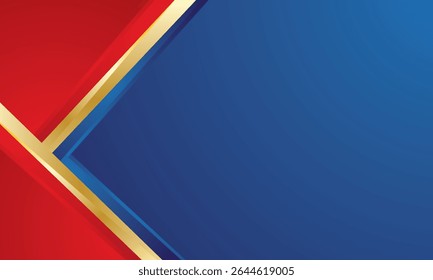 Red gold on blue background design for certificate