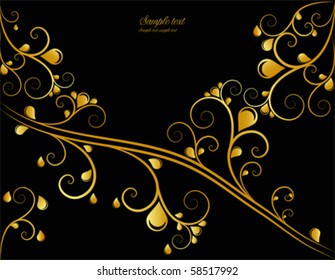 red and gold ornamental background, vector