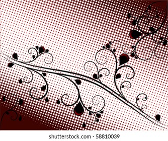 red and gold ornamental background, vector