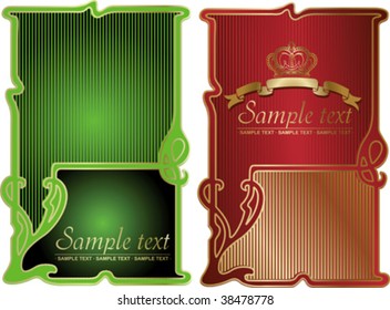 Red And Gold Ornate Banner. Vector Illustration.