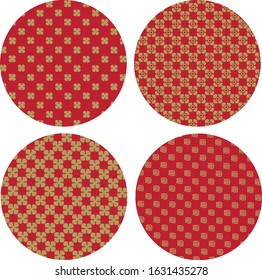 red gold pattern in cicle of chinese style set.simple background design. vector