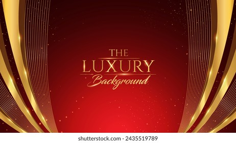 Red and Gold Premium Background. Innovative Flyer Premium Luxury Template. Cool Concept Design. Glorious Celebratory Template for Movie and Show. Luxurious Wedding Design. Gala Night.