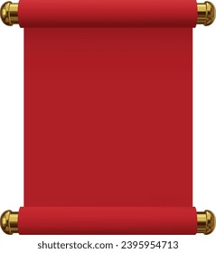 red and gold realistic scroll. chinese new year scroll