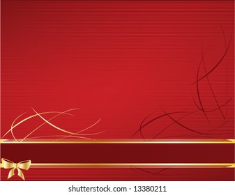 Red and gold ribbon background 6