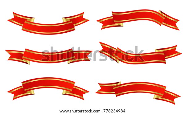 Red Gold Ribbon Vector Stock Vector (Royalty Free) 778234984