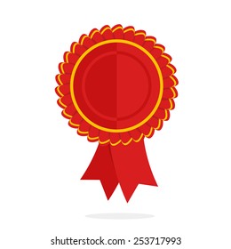 Red and gold ribbons award, vector illustration 