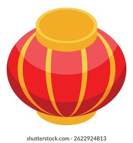 Lanterna de papel redonda vermelha e dourada comemorando o ano novo chinês ou outras festividades