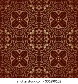 Red and gold seamless pattern background. Vector illustration