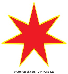 A red and gold seven-point star