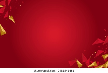 Rojo y oro Shards Tecnología Vector de fondo rosa. Diseño creativo. Plantilla de Formas de moda dorada. Diseño gráfico.