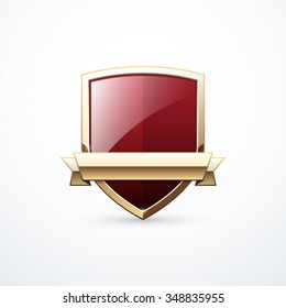 Red and gold shield