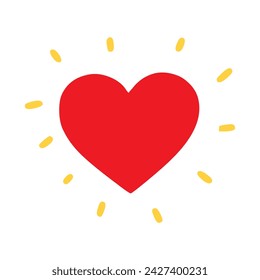 Red And Gold Shining Heart Icon