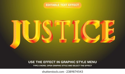 Red gold shiny justice 3d editable text effect