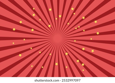 Red gold Sunburst Pattern Background. Red Sun Burst Gradient Wide