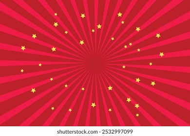 Red gold Sunburst Pattern Background. Red Sun Burst Gradient Wide