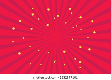 Red gold Sunburst Pattern Background. Red Sun Burst Gradient Wide