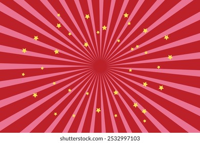 Red gold Sunburst Pattern Background. Red Sun Burst Gradient Wide