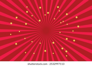 Red gold Sunburst Pattern Background. Red Sun Burst Gradient Wide